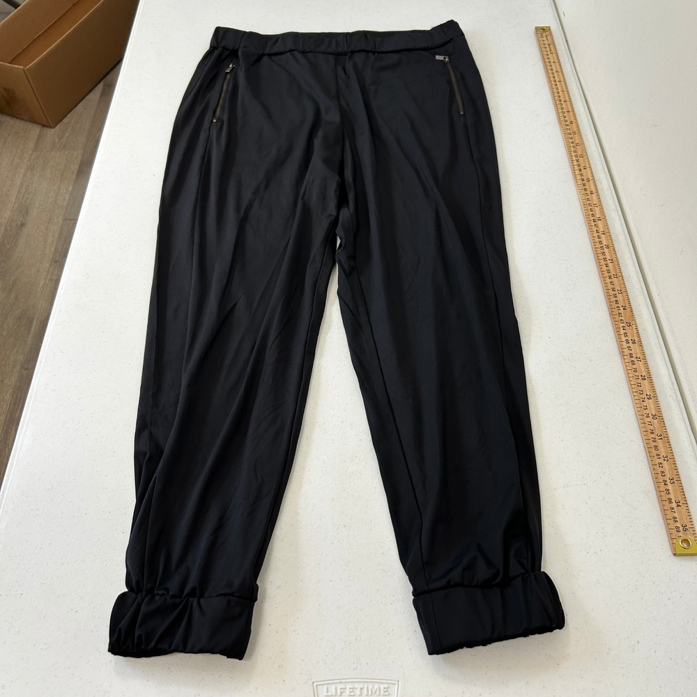 Bagatelle Collection Black Joggers Tapered Zipper Pockets Pants Large 7883